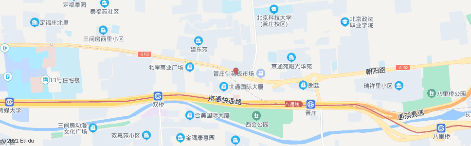 北京管庄(朝阳路)_公交站地图_北京公交_妙搜公交查询2024