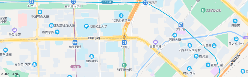 北京太阳宫桥(西行)_公交站地图_北京公交_妙搜公交查询2024