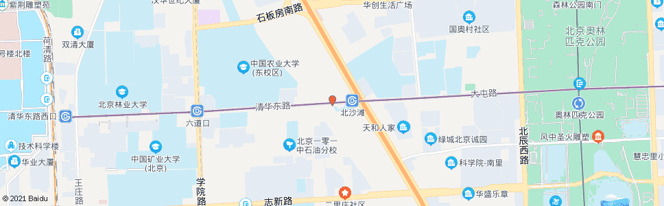 北京北沙滩桥西_公交站地图_北京公交_妙搜公交查询2024