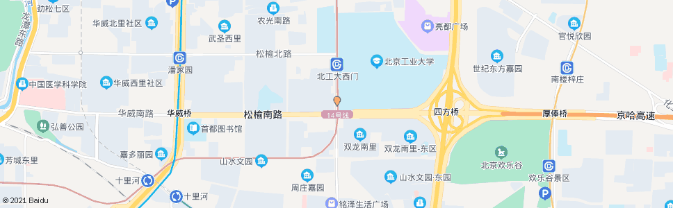 北京北京工业大学南_公交站地图_北京公交_妙搜公交查询2024