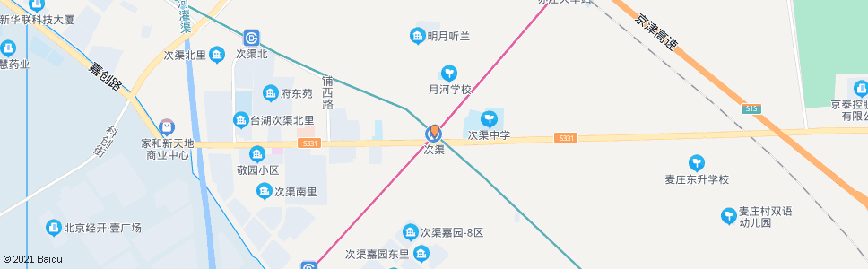 北京次渠_公交站地图_北京公交_妙搜公交查询2024
