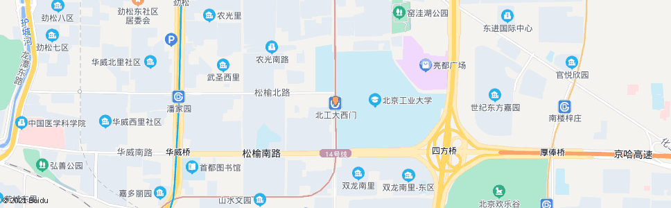 北京北工大西门站_公交站地图_北京公交_妙搜公交查询2024
