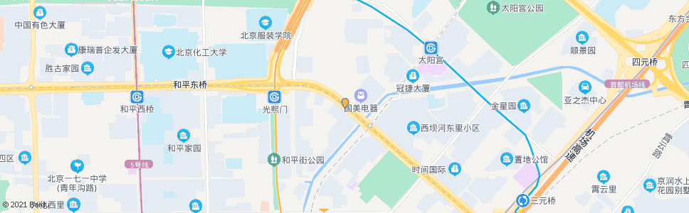 北京西坝河(西行)_公交站地图_北京公交_妙搜公交查询2024