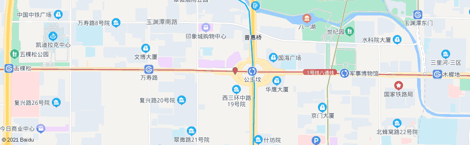 北京公主坟西_公交站地图_北京公交_妙搜公交查询2024