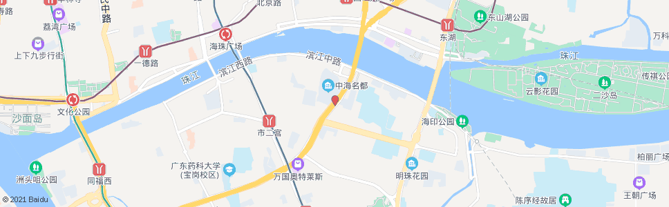 广州江湾桥南_公交站地图_广州公交_妙搜公交查询2024
