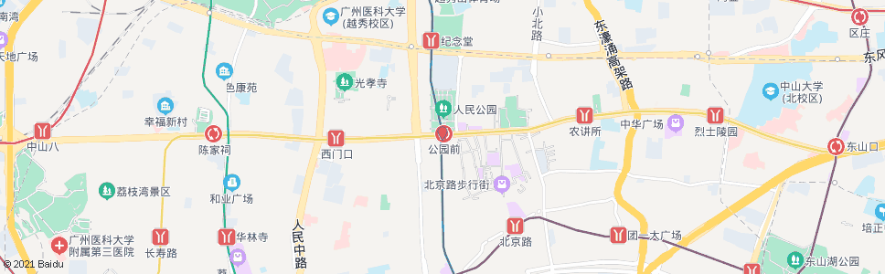 广州公园前_公交站地图_广州公交_妙搜公交查询2024