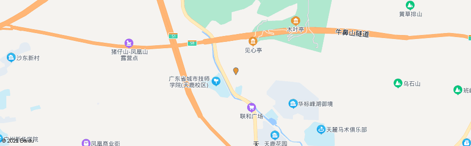 广州田心村(天鹿南路)_公交站地图_广州公交_妙搜公交查询2024