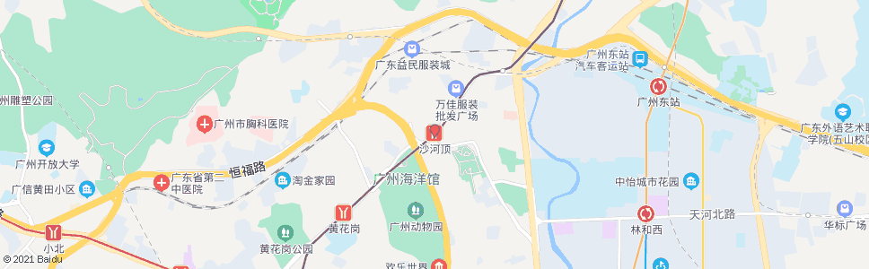 广州沙河顶_公交站地图_广州公交_妙搜公交查询2024