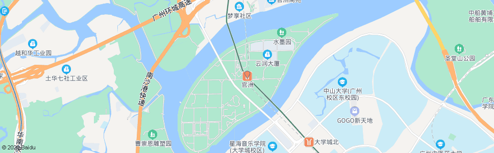 广州官洲站_公交站地图_广州公交_妙搜公交查询2024