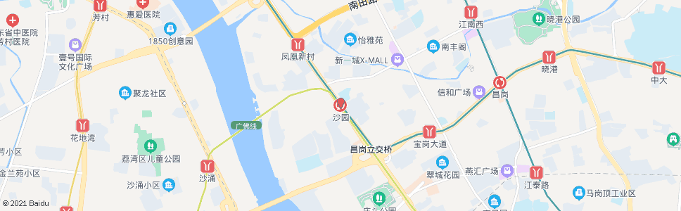 广州沙园2_公交站地图_广州公交_妙搜公交查询2024
