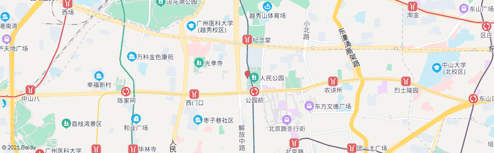 广州人民公园西门_公交站地图_广州公交_妙搜公交查询2024
