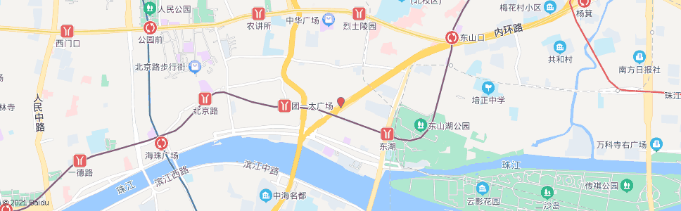 广州东华南路总站(江湾桥脚)_公交站地图_广州公交_妙搜公交查询2024