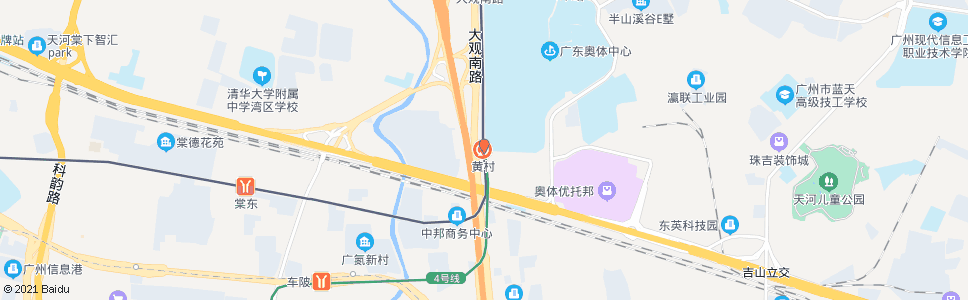 广州黄村(BRT)_公交站地图_广州公交_妙搜公交查询2024