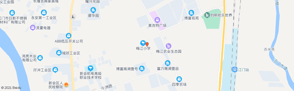 江门梅江村1_公交站地图_江门公交_妙搜公交查询2024