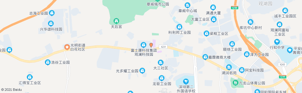 深圳观澜富士康南门_公交站地图_深圳公交_妙搜公交查询2024