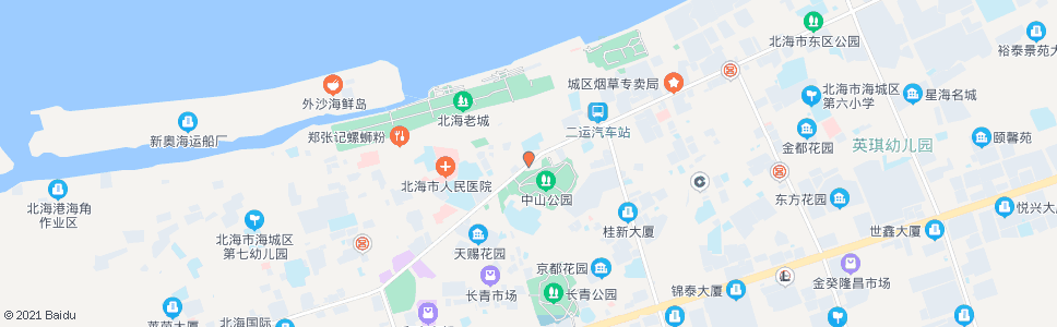 北海二小_公交站地图_北海公交_妙搜公交查询2024