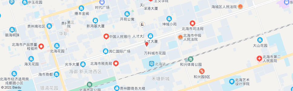 北海西南大道路口_公交站地图_北海公交_妙搜公交查询2024