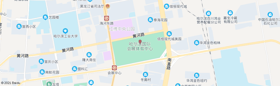 哈尔滨哈南国际会展中心(哈南第六大道)_公交站地图_哈尔滨公交_妙搜公交查询2024