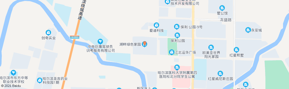 哈尔滨湖畔绿色家园_公交站地图_哈尔滨公交_妙搜公交查询2024