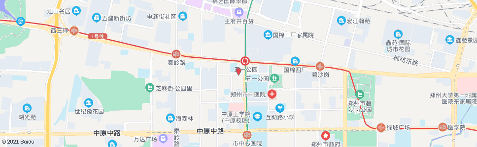 郑州市场街银行街_公交站地图_郑州公交_妙搜公交查询2024