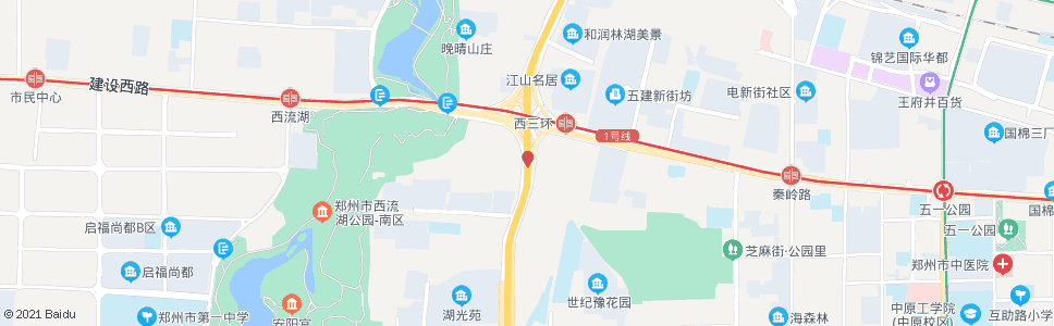 郑州秦岭路建设路南_公交站地图_郑州公交_妙搜公交查询2024