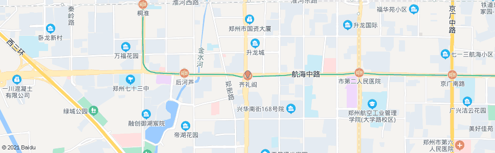 郑州齐礼阎北二街嵩山路_公交站地图_郑州公交_妙搜公交查询2024