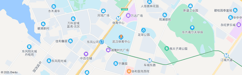 武汉车城北路体育中心南门_公交站地图_武汉公交_妙搜公交查询2024