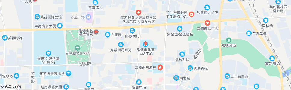 常德市体育中心_公交站地图_常德公交_妙搜公交查询2024