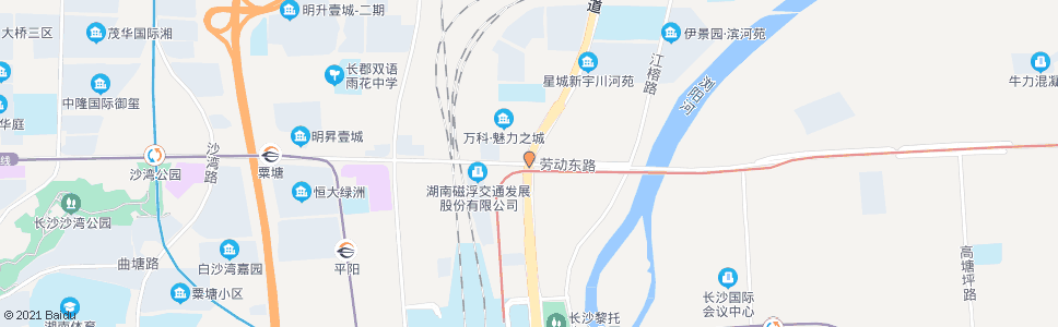 长沙红旗路劳动路口_公交站地图_长沙公交_妙搜公交查询2024