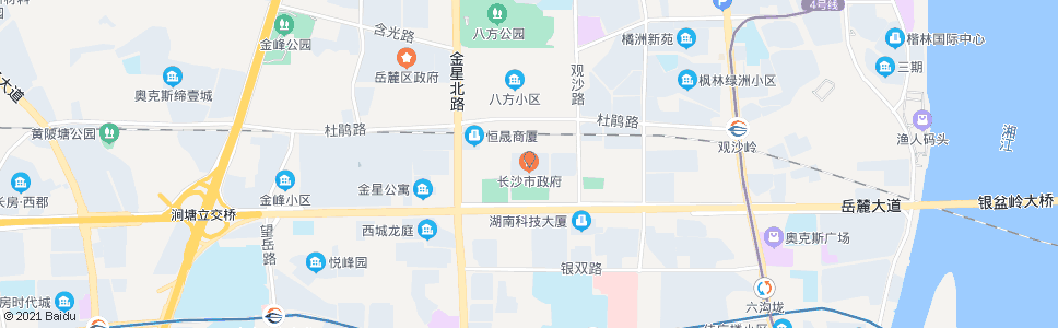 长沙市政府南_公交站地图_长沙公交_妙搜公交查询2024