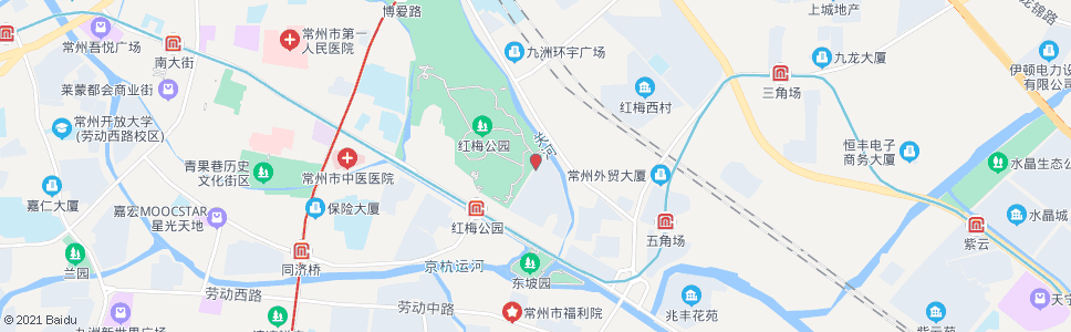 常州红梅公园东门_公交站地图_常州公交_妙搜公交查询2024