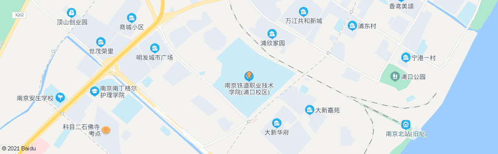 南京南京铁道学院东_公交站地图_南京公交_妙搜公交查询2024