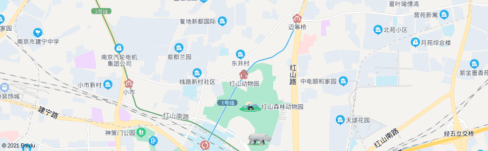 南京红山动物园_公交站地图_南京公交_妙搜公交查询2024