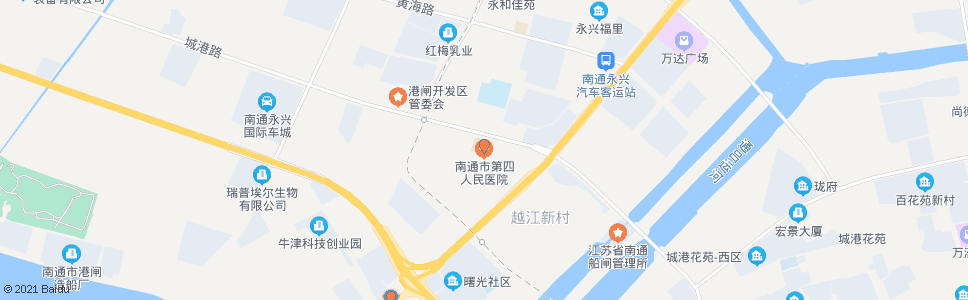 南通第四人民医院(越江路口)_公交站地图_南通公交_妙搜公交查询2024