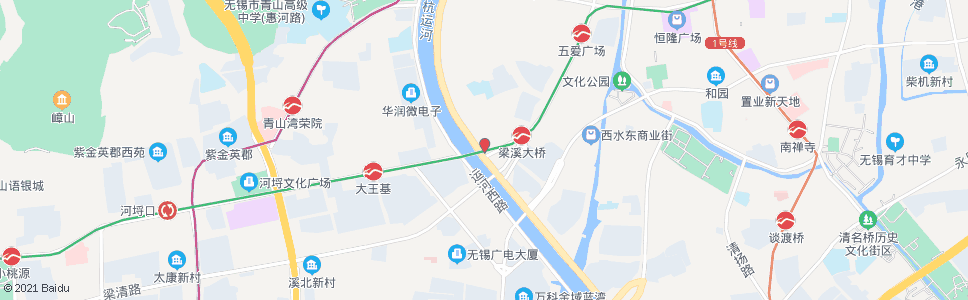 无锡公路处(梁溪大桥)_公交站地图_无锡公交_妙搜公交查询2024