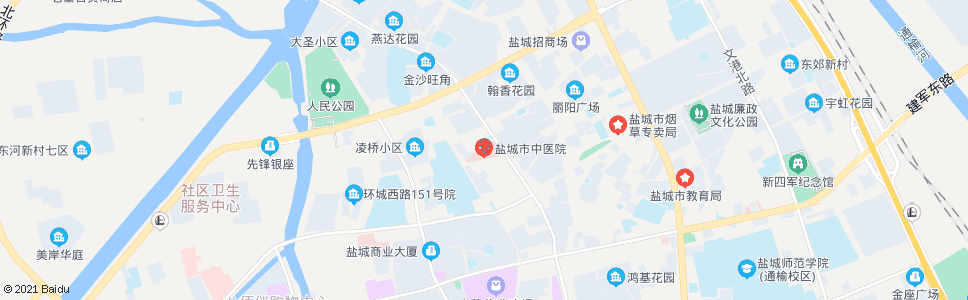 盐城市中医院_公交站地图_盐城公交_妙搜公交查询2024