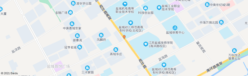 盐城西环路海洋路口_公交站地图_盐城公交_妙搜公交查询2024