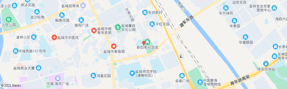 盐城新四军纪念馆(西)_公交站地图_盐城公交_妙搜公交查询2024