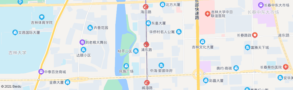 长春浦东路(东环城路)_公交站地图_长春公交_妙搜公交查询2024