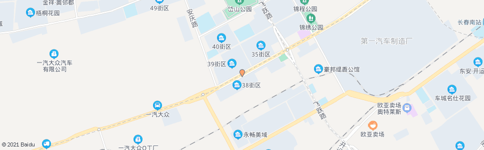 长春一汽三十八街区_公交站地图_长春公交_妙搜公交查询2024