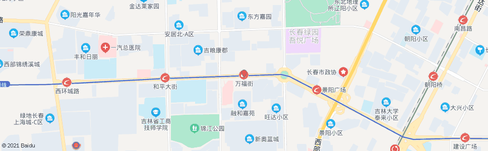 长春万福街_公交站地图_长春公交_妙搜公交查询2024