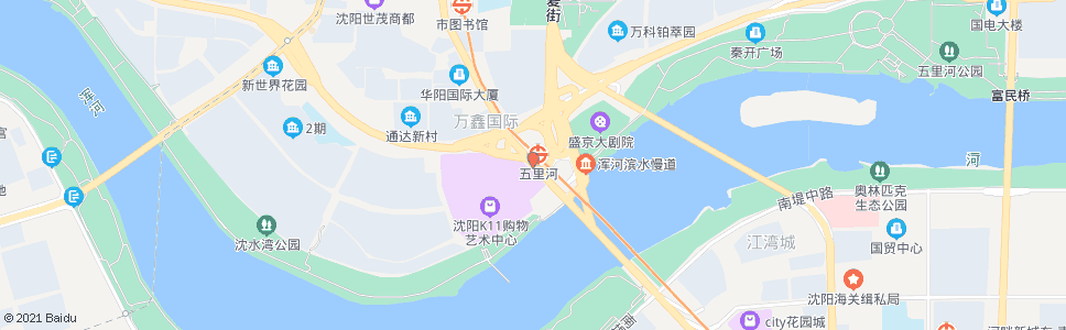 沈阳五里河公园西_公交站地图_沈阳公交_妙搜公交查询2024