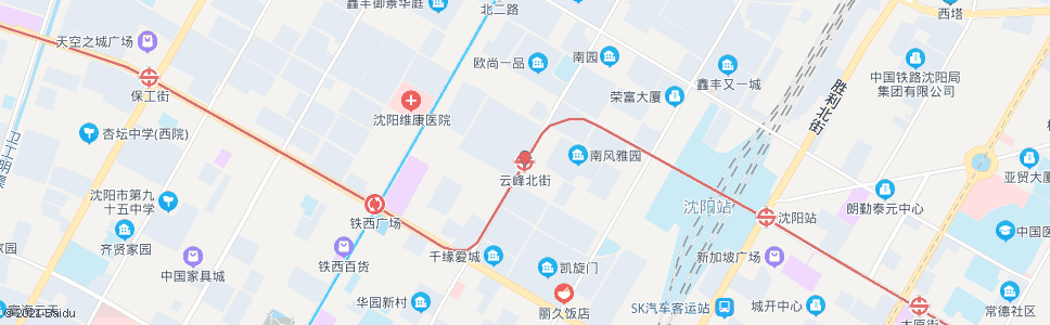 沈阳云峰北街站_公交站地图_沈阳公交_妙搜公交查询2024