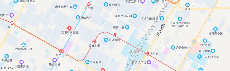 沈阳小北三路兴工街_公交站地图_沈阳公交_妙搜公交查询2024