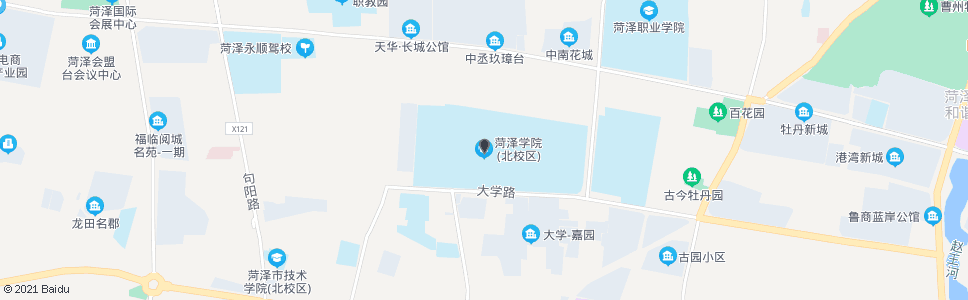 菏泽学院西校区_公交站地图_菏泽公交_妙搜公交查询2024