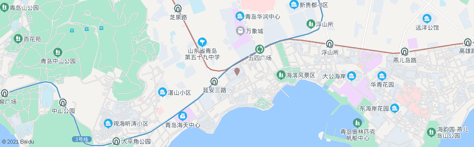 青岛世贸中心_公交站地图_青岛公交_妙搜公交查询2024
