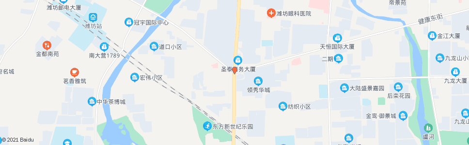 潍坊潍州路健康街路口(图书中心)_公交站地图_潍坊公交_妙搜公交查询2024