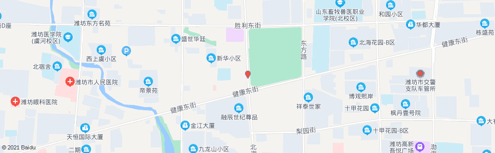 潍坊北海路健康街路口_公交站地图_潍坊公交_妙搜公交查询2024