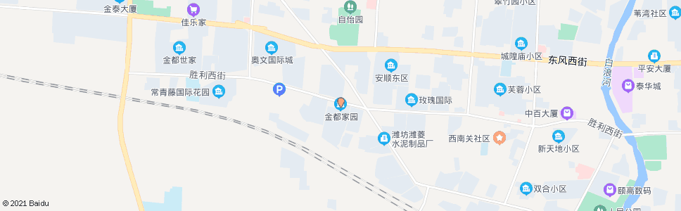 潍坊金都家园(胜利街安顺路口西)_公交站地图_潍坊公交_妙搜公交查询2024