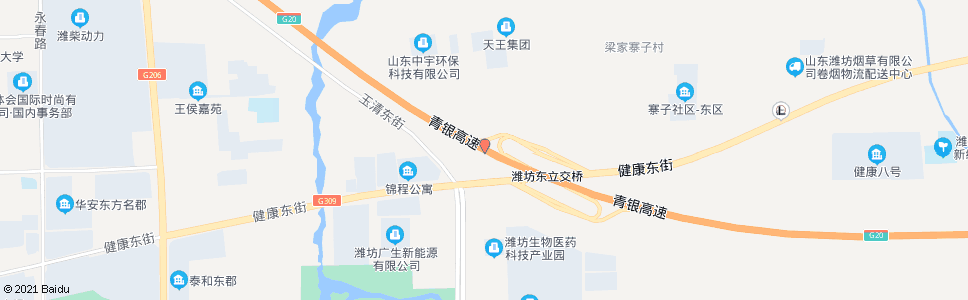 潍坊鸢飞路济青高速立交桥_公交站地图_潍坊公交_妙搜公交查询2024